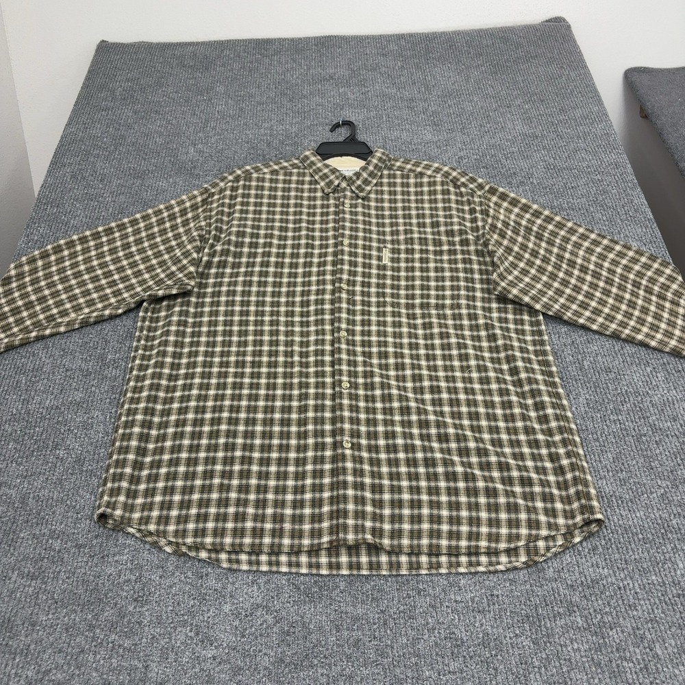 Vintage Columbia Button Down Shirt Mens XXL Brown Cotton Plaid Flannel Gorpcore